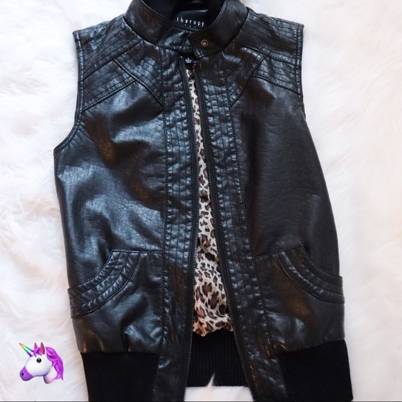 Therapy Black & Leopard Hooded Vest - 4 for $20!